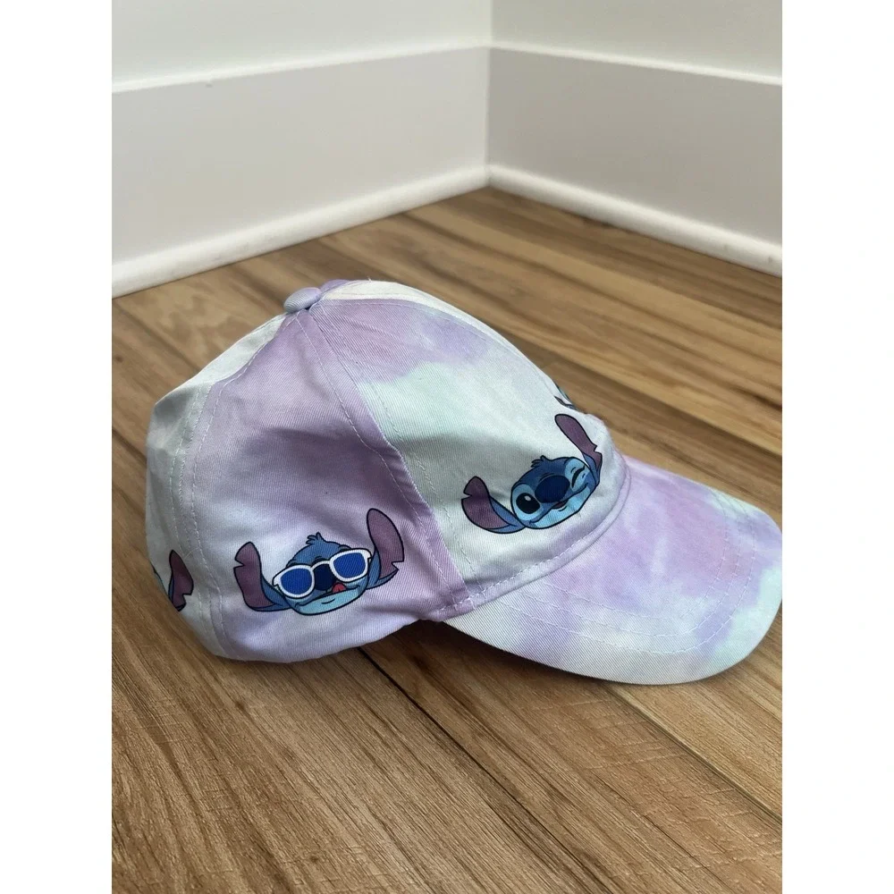 DIsney Lilo and Stitch Girls Hat Tie Dye‎ Purple Blue Graphic Baseball Cap